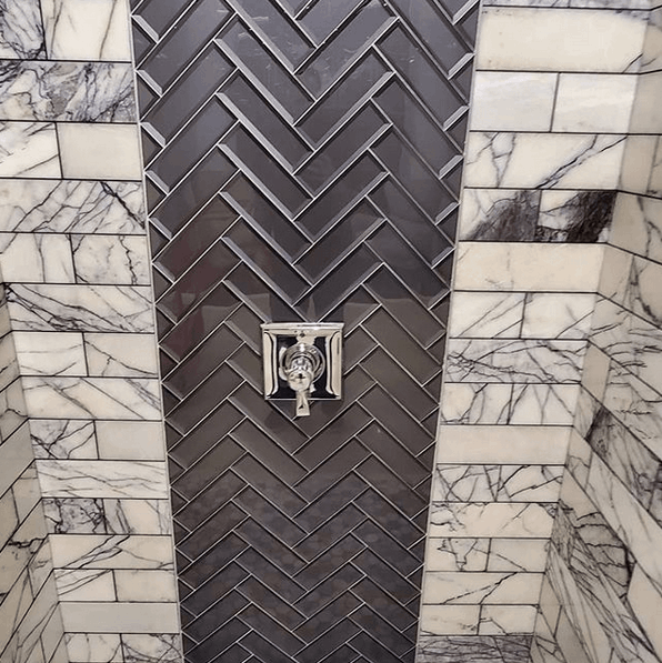 Intricate stone and tile install