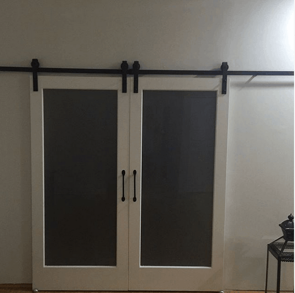 Barn door frosted glass office doors