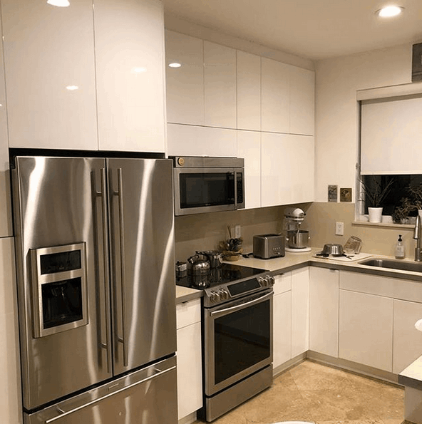 European style cabinets with counter top