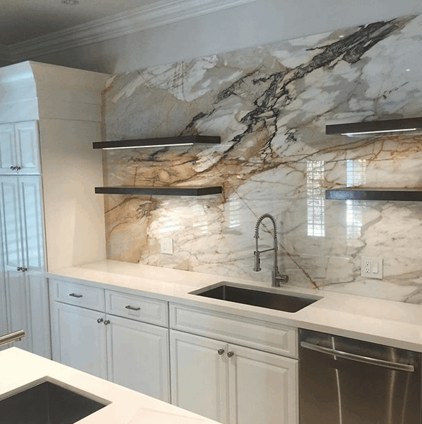 Ultra slick stone and custom cabinets