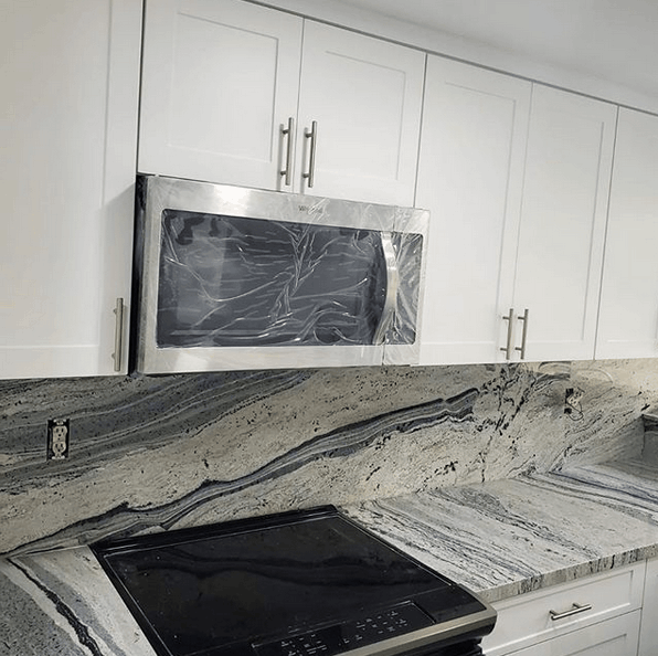 Shaker cabinets with granite install