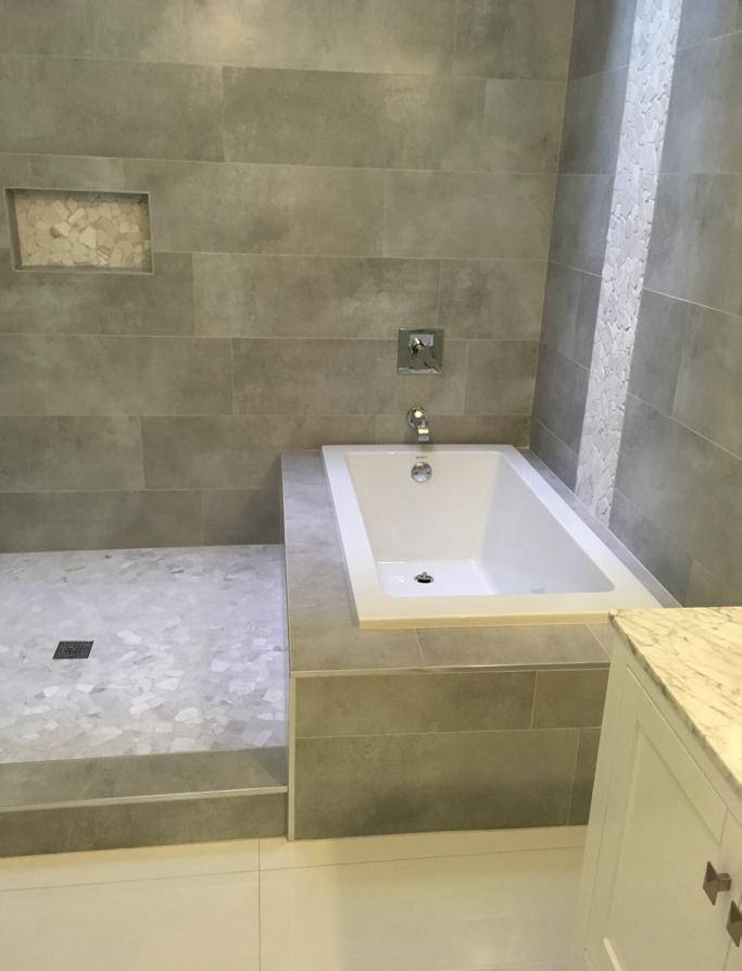 Shower, tub combo wet spaces