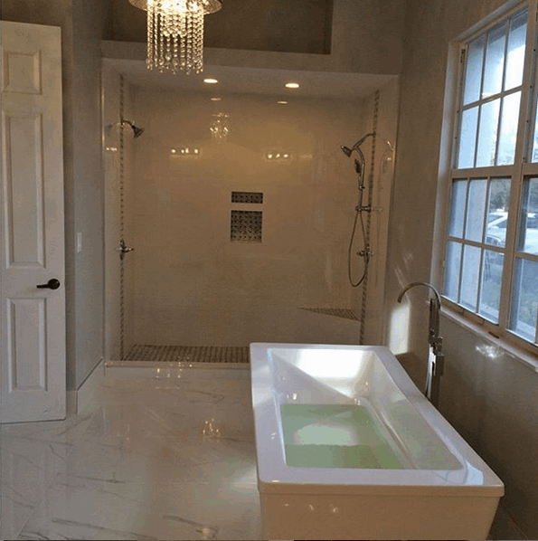 Free standing tub custom bathroom